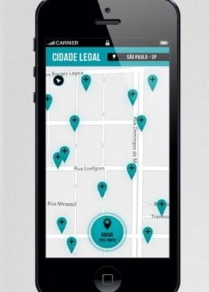 Imagem do aplicativo para smartphone Cidade Legal, da WBF Mobile, lançado em 2013 para iOS e Android - Divulgação